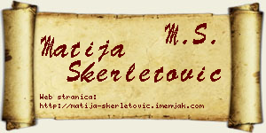 Matija Skerletović vizit kartica